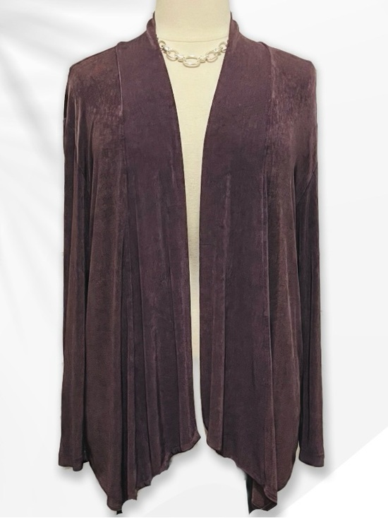 Chico's Tops - Chico’s Travelers Plum Open-Front Women's Cardigan 3/XL